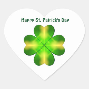 Happy St Patrick's Day, gepersonaliseerd Hart Sticker