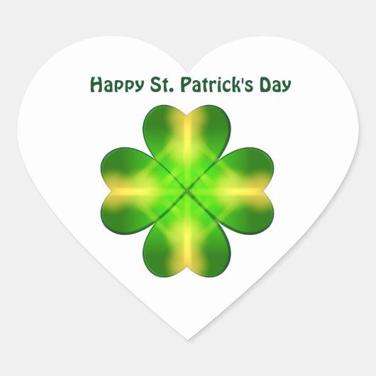 Happy St Patrick's Day, gepersonaliseerd Hart Sticker (Voorkant)