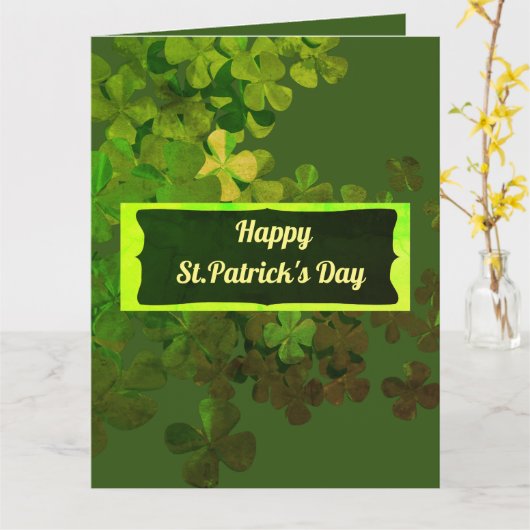 Happy St.Patrick's Day, gepersonaliseerd Kaart (Gele Bloem)