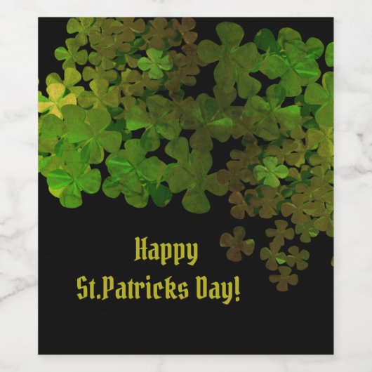 Happy St. Patrick's Day, gepersonaliseerd Wijn Etiket (Enkel label)
