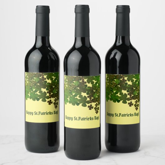 Happy St. Patrick's Day, gepersonaliseerd Wijn Etiket (Flessen)