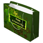 Happy St.Patrick's Day, gepersonaliseerde grote ca Groot Cadeauzakje (Achterkant Gekanteld)