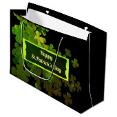 Happy St.Patrick's Day, gepersonaliseerde grote ca Groot Cadeauzakje (Voorkant Gekanteld)