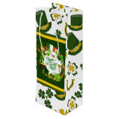 Happy St. Patrick's Day Gift Bag Wijn Cadeautas (Achterkant Gekanteld)