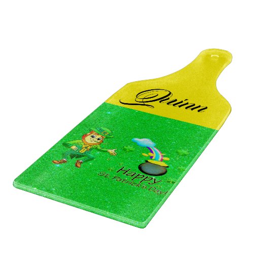 Happy St. Patrick's Day Glass Cutting Board Snijplank (Hoek)