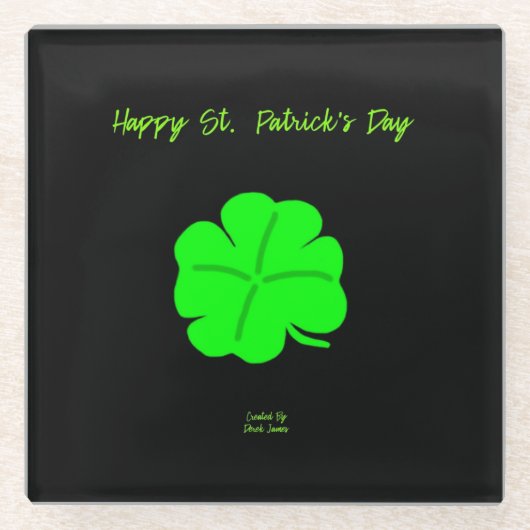 Happy St. Patrick's Day Glass Onderzetter (Voorkant)