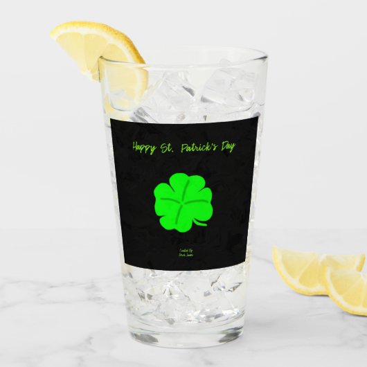 Happy St. Patrick's Day Glass Tumbler (Voorkant ijs)