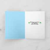 Happy St Patrick's Day glimlachend Shamrock Clover Feestdagen Kaart (Binnen)