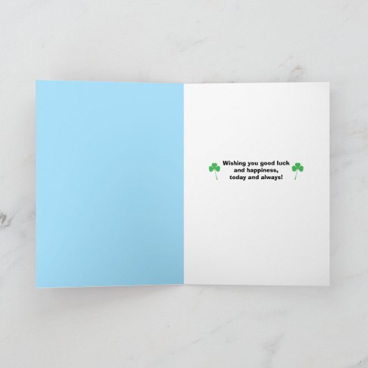 Happy St Patrick's Day glimlachend Shamrock Clover Feestdagen Kaart (Binnen)