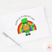 Happy St Patrick's Day | Gnome Leprechaun Ronde Sticker (Envelop)