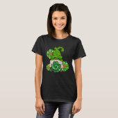 Happy St Patrick's Day Gnome with Leopard Sunflowe T-shirt (Voorkant volledig)