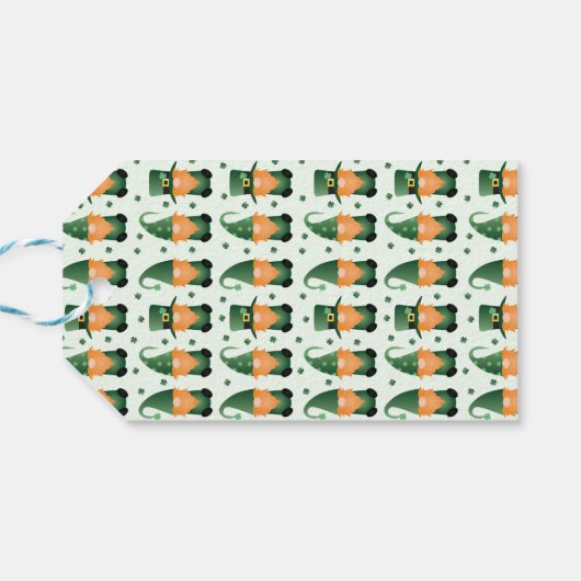 Happy St Patricks Day Gnomes Green Cadeaulabel (Achterkant Horizontaal)