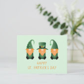 Happy St Patricks Day Gnomes Green Sinaasappel Bri Briefkaart (Staand voorkant)