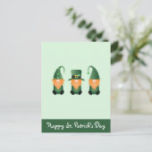 Happy St Patricks Day Gnomes Green Sinaasappel Briefkaart (Staand voorkant)