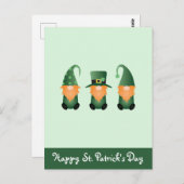 Happy St Patricks Day Gnomes Green Sinaasappel Briefkaart (Voorkant / Achterkant)