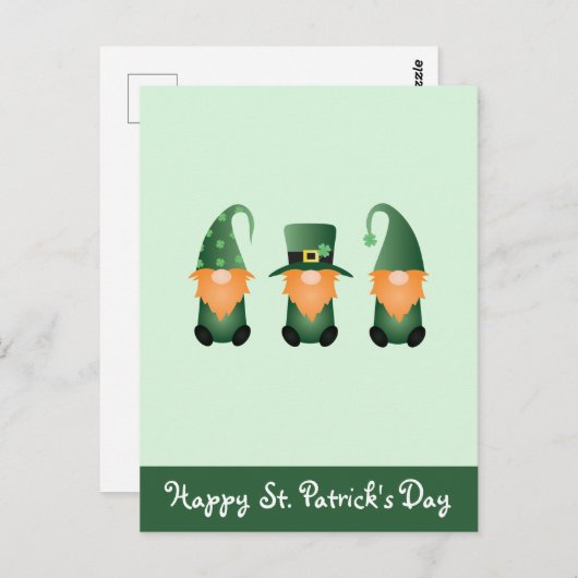 Happy St Patricks Day Gnomes Green Sinaasappel Briefkaart (Voorkant / Achterkant)