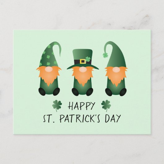Happy St Patricks Day Gnomes Green Sinaasappel Briefkaart (Voorkant)