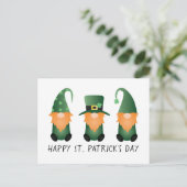 Happy St Patricks Day Gnomes Green Sinaasappel Briefkaart (Staand voorkant)