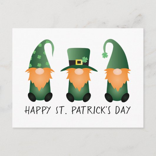 Happy St Patricks Day Gnomes Green Sinaasappel Briefkaart (Voorkant)