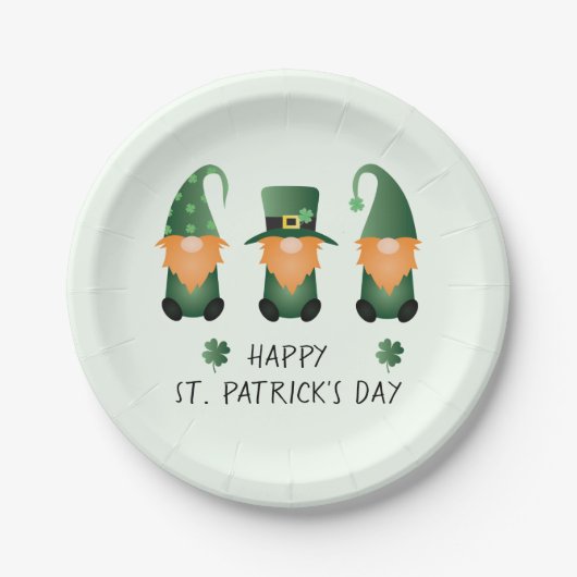 Happy St Patricks Day Gnomes Green Sinaasappel Papieren Bordje (Voorkant)