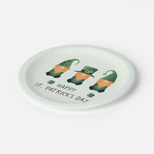 Happy St Patricks Day Gnomes Green Sinaasappel Papieren Bordje (Gekanteld)