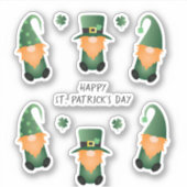 Happy St Patricks Day Gnomes Green Sinaasappel Sticker (Voorkant)