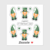 Happy St Patricks Day Gnomes Green Sinaasappel Sticker (Vel)