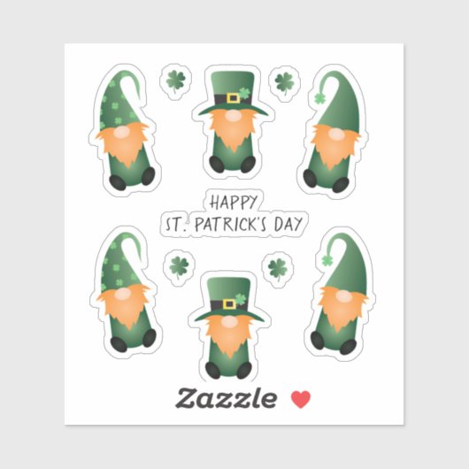 Happy St Patricks Day Gnomes Green Sinaasappel Sticker (Vel)