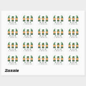 Happy St Patricks Day Gnomes Green Sinaasappel Vierkante Sticker (Vel)