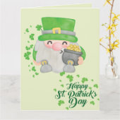 Happy St Patrick's Day Gnoom Kaart (Gele Bloem)