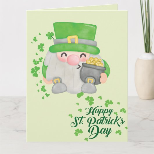 Happy St Patrick's Day Gnoom Kaart (Voorkant)