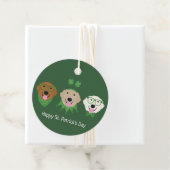 Happy St Patricks Day Golden Retriever Honden Bedankjes Labels (In situ)