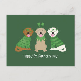 Happy St Patricks Day Golden Retriever Honden Briefkaart
