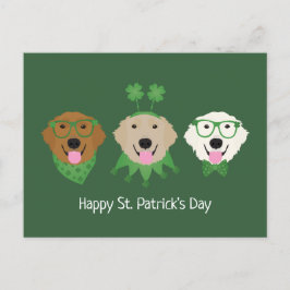 Happy St Patricks Day Golden Retriever Honden Briefkaart