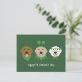 Happy St Patricks Day Golden Retriever Honden Briefkaart (Staand voorkant)