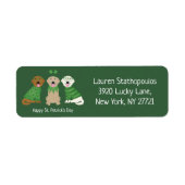 Happy St Patricks Day Golden Retriever Honden Etiket (Voorkant)