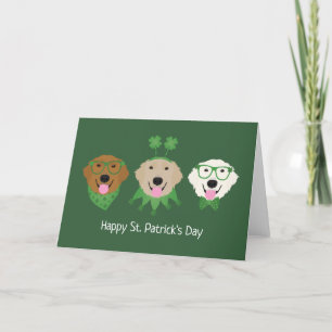 Happy St Patricks Day Golden Retriever Honden Feestdagen Kaart
