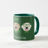 Happy St Patricks Day Golden Retriever Honden Mok (Voorkant rechts)