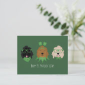 Happy St Patricks Day Goldendoodle Honden Briefkaart (Staand voorkant)