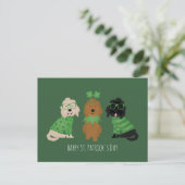 Happy St Patricks Day Goldendoodle Honden Briefkaart (Staand voorkant)