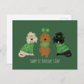 Happy St Patricks Day Goldendoodle Honden Briefkaart (Voorkant / Achterkant)