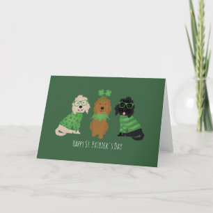 Happy St Patricks Day Goldendoodle Honden Feestdagen Kaart