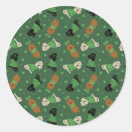 Happy St Patricks Day Goldendoodle Honden Ronde Sticker