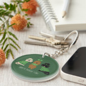 Happy St Patricks Day Goldendoodle Honden Sleutelhanger (Voorkant Rechts)