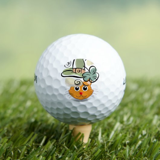 Happy St. Patrick's Day Golf Ball Cat Golfballen (Insitu Shirt)
