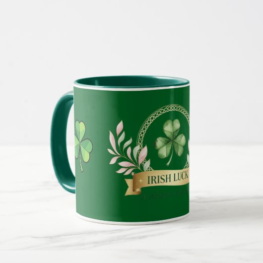 Happy St Patrick's Day Good Luck Beer Mug Mok (Voorkant links)