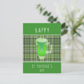 Happy St. Patrick's day Green Beer Irish Pattern Briefkaart (Staand voorkant)