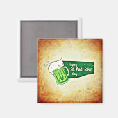 Happy St. Patrick's Day Green Beer Magnet (Voorkant / Achterkant)
