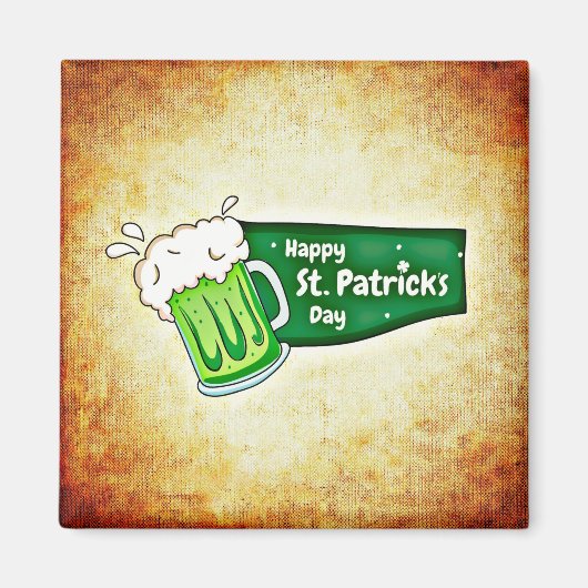 Happy St. Patrick's Day Green Beer Magnet (Voorkant)