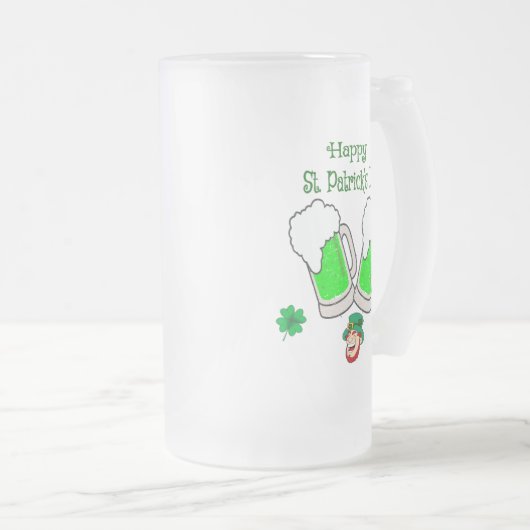 Happy St. Patrick's Day, Green Beer Matglas Bierpul (Voorkant rechts)